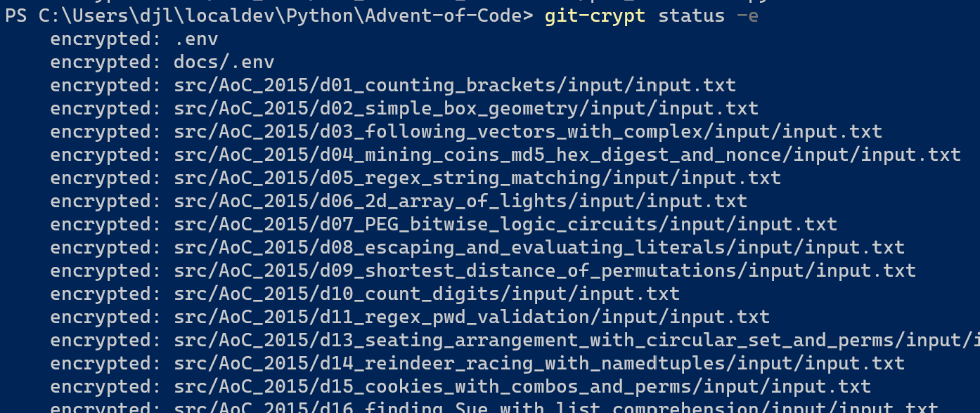 Git-Crypt Status - Encrypted Only