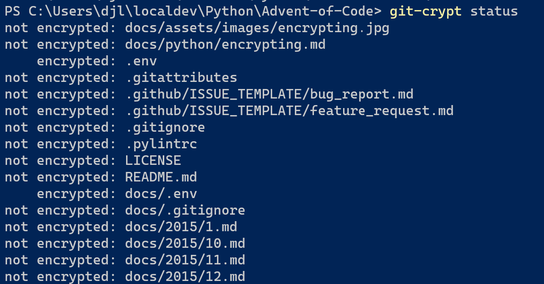 Git-Crypt Status