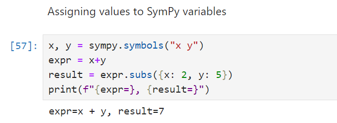 SymPy variables